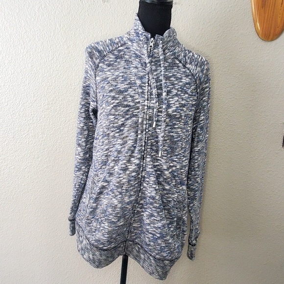 Christopher and Banks Women's Mesh Sweater/ Hoodie Grey Zip Up Size: Large - Picture 1 of 4